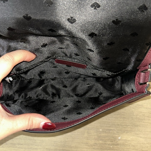 Kate Spade Black and Burgundy Floral Print Crossbody Shoulder Bag - Picture 10 of 10